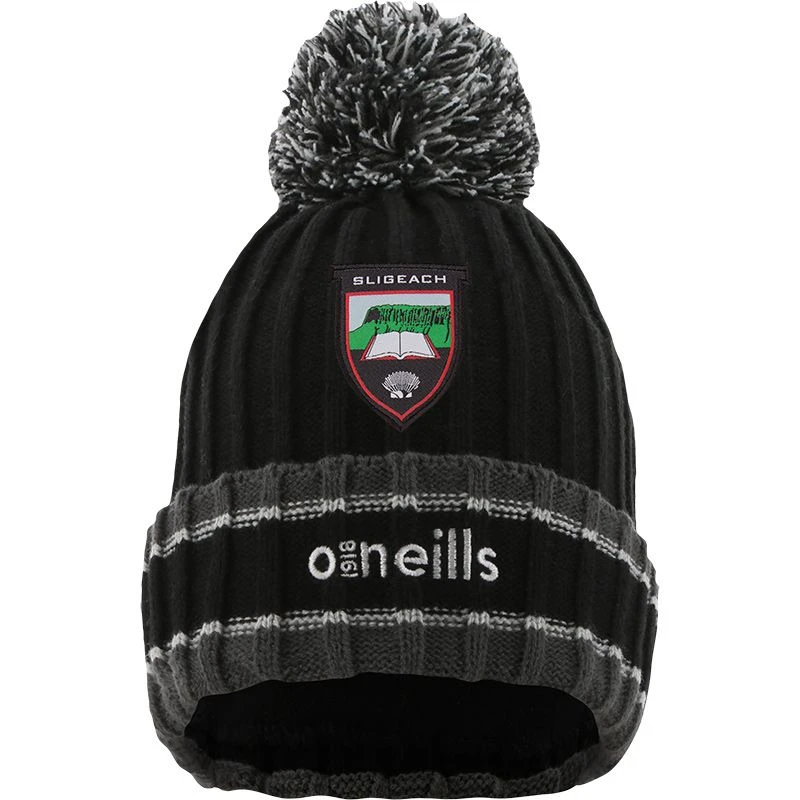 Sligo GAA Darcy Bobble Hat Black / Dark Grey / Silver