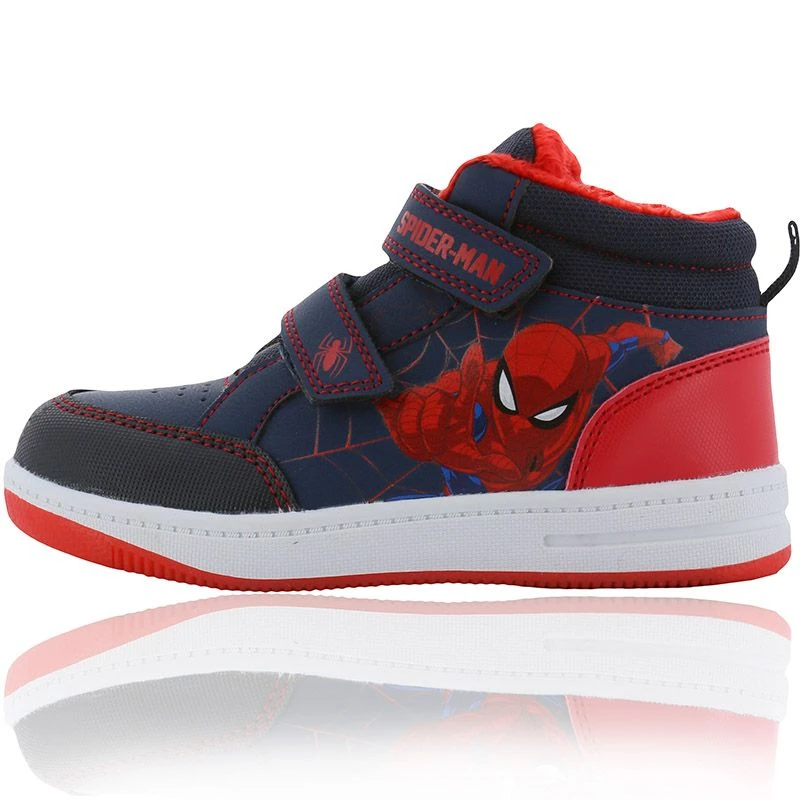 Spiderman High Top Trainer Navy / Red