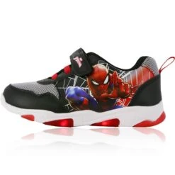 Spiderman Light Up Trainers Black / Red / Light Grey