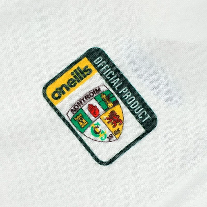 Antrim GAA Kids' Short Sleeve Training Top White / Royal - Image 9