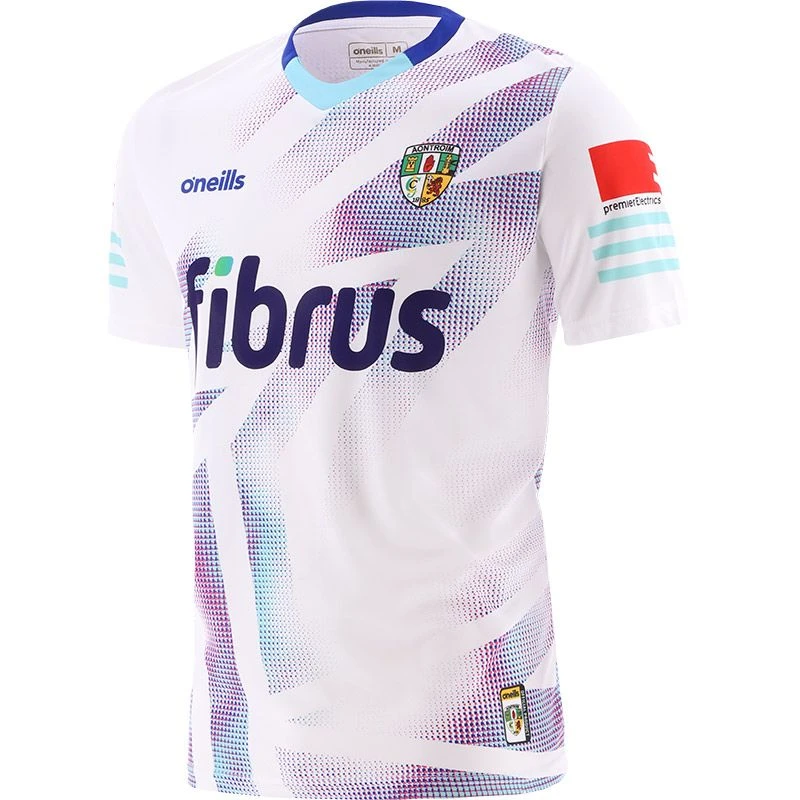 Antrim GAA Kids' Short Sleeve Training Top White / Royal