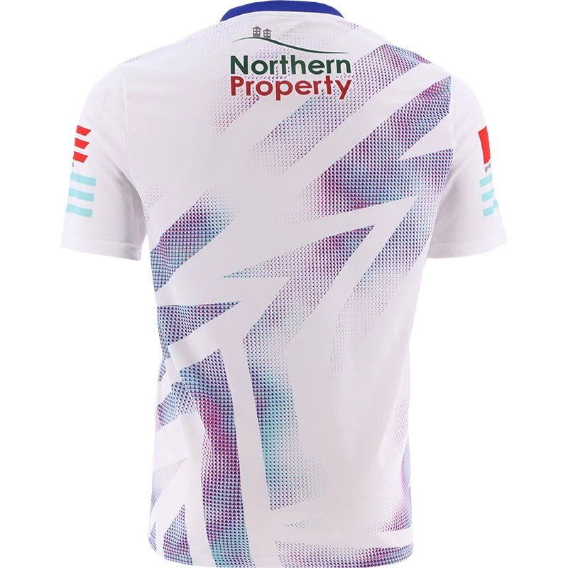 Antrim GAA Kids' Short Sleeve Training Top White / Royal - Image 2