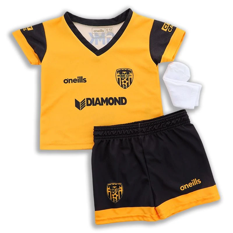Derry City FC Kids' Away Mini Kit 2023 Amber / Black