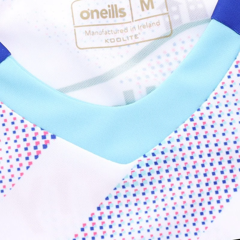 Antrim GAA Kids' Short Sleeve Training Top White / Royal - Image 3