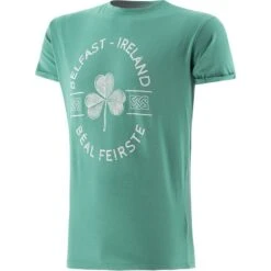 Trad Craft Men's Béal Feirste Ireland T-Shirt Ocean Green
