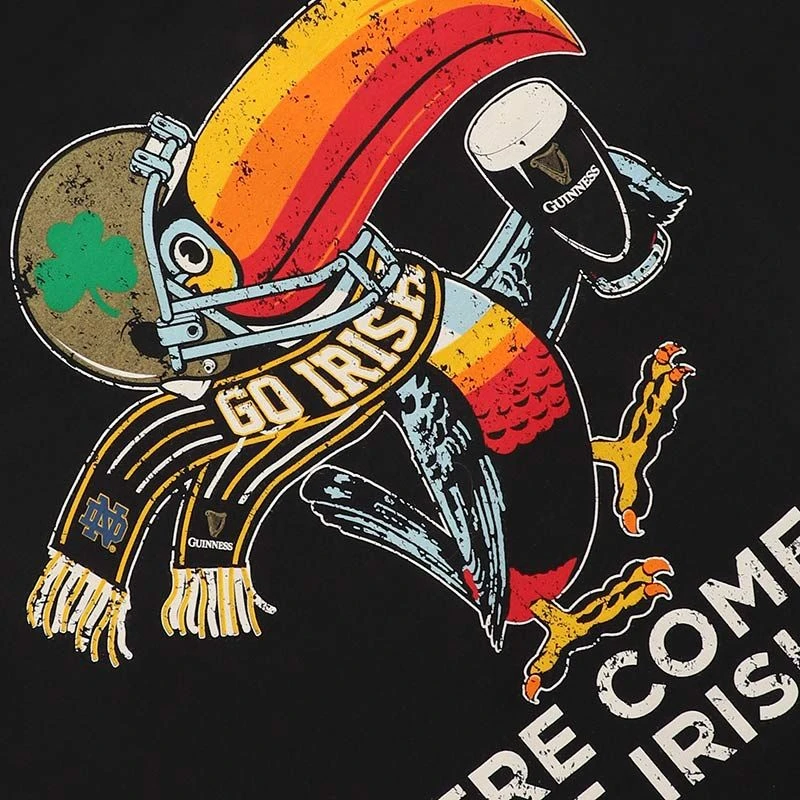 Trad Craft Men's Notre Dame Here Come The Irish T-Shirt Black / Multi - Image 3