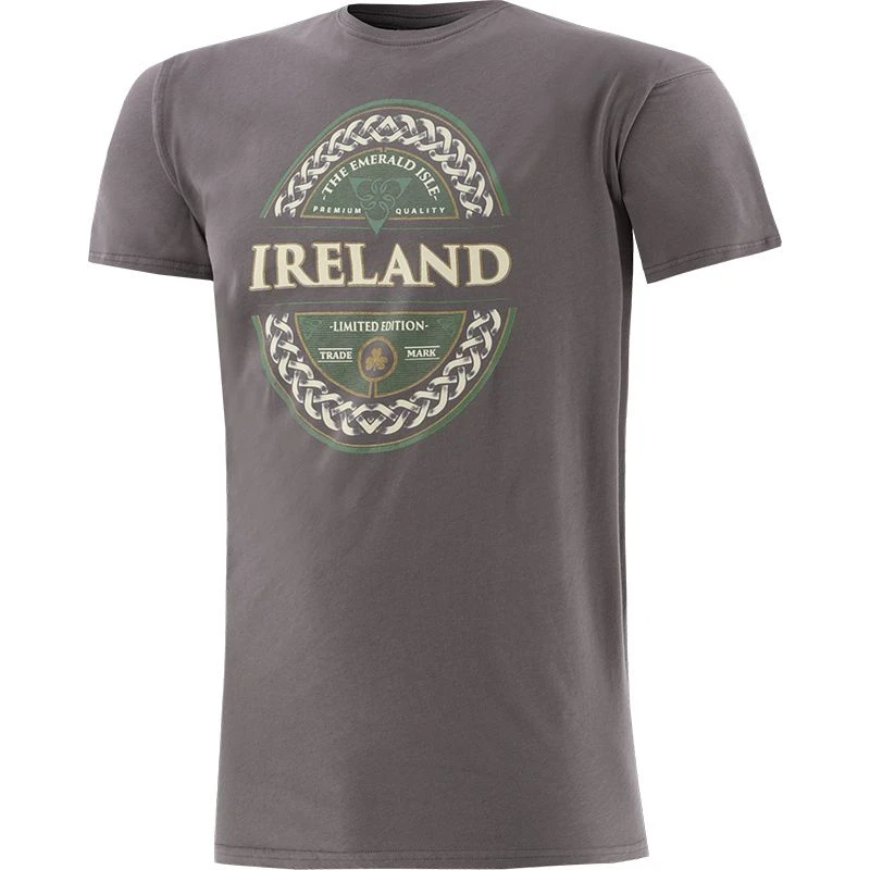 Trad Craft Men's Ireland Emerald Isle Classic T-Shirt Pewter