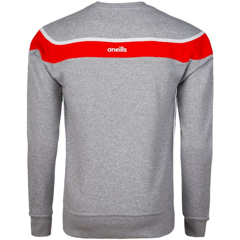 Tyrone GAA Kids' Auckland Crew Neck Fleece Sweatshirt Grey / Red / White - Image 2