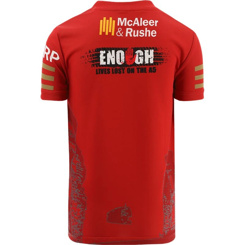 Tyrone GAA Kids' Short Sleeve Training Top Red / Gold - Image 2