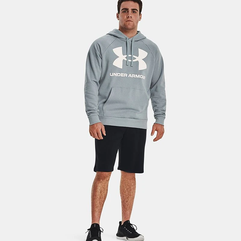 Under Armour Men's Rival Fleece Big Logo Hoodie Harbor Blue / Onyx White - Image 5