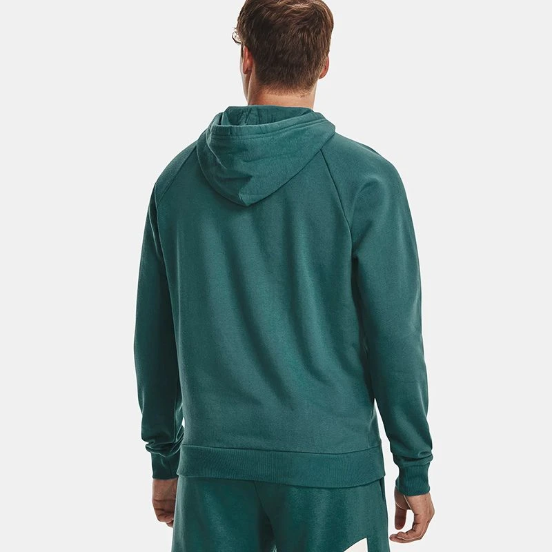 Under Armour Men's UA Rival Fleece Big Logo Hoodie Coastal Teal / Onyx White - Image 2
