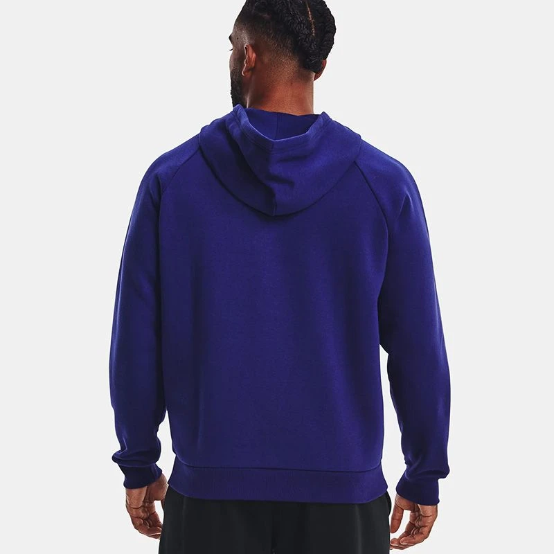Under Armour Men's Rival Fleece Full Zip Hoodie Sonar Blue / Onyx White - Image 2