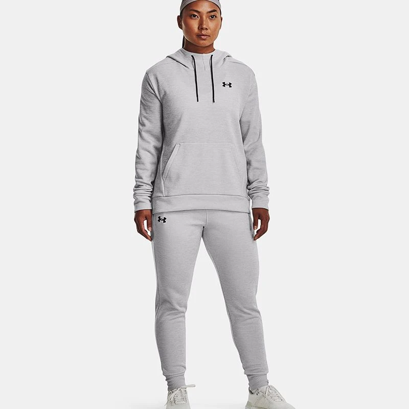 Under Armour Women's Armour FleeceĀ® Left Chest Hoodie Halo Gray Light Heather / Black - Image 3
