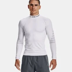 Under Armour Men's ColdGear® Armour Mock Long Sleeve Top White / Reflective