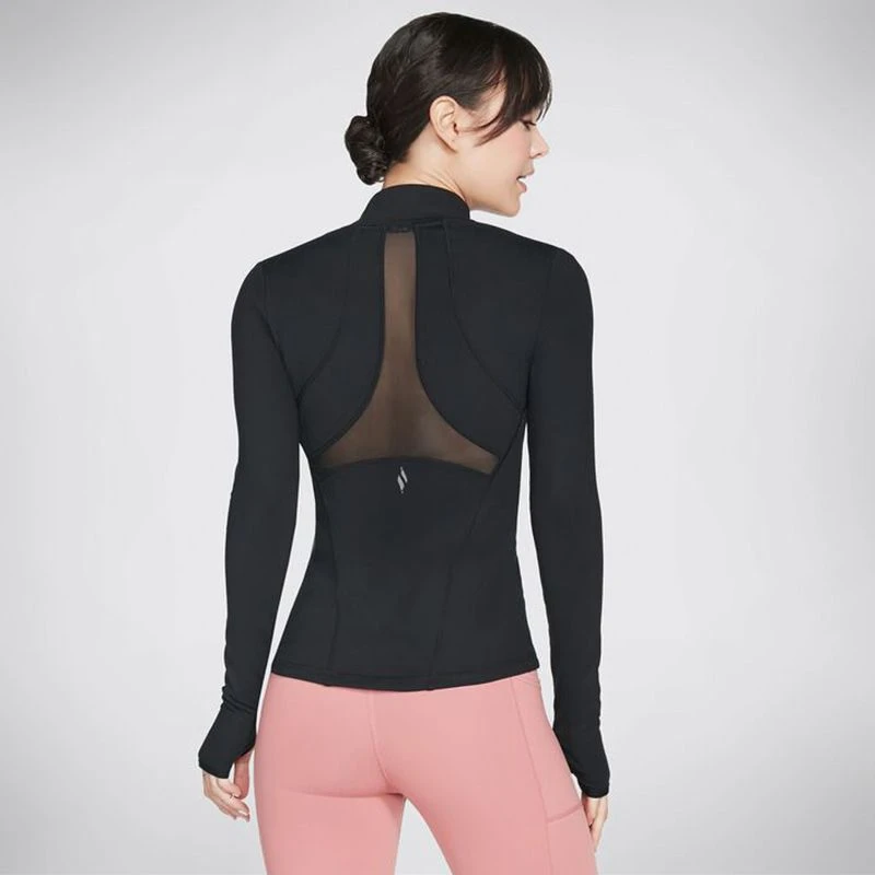 Skechers Women's Go Walk Mesh Jacket Black - Image 2