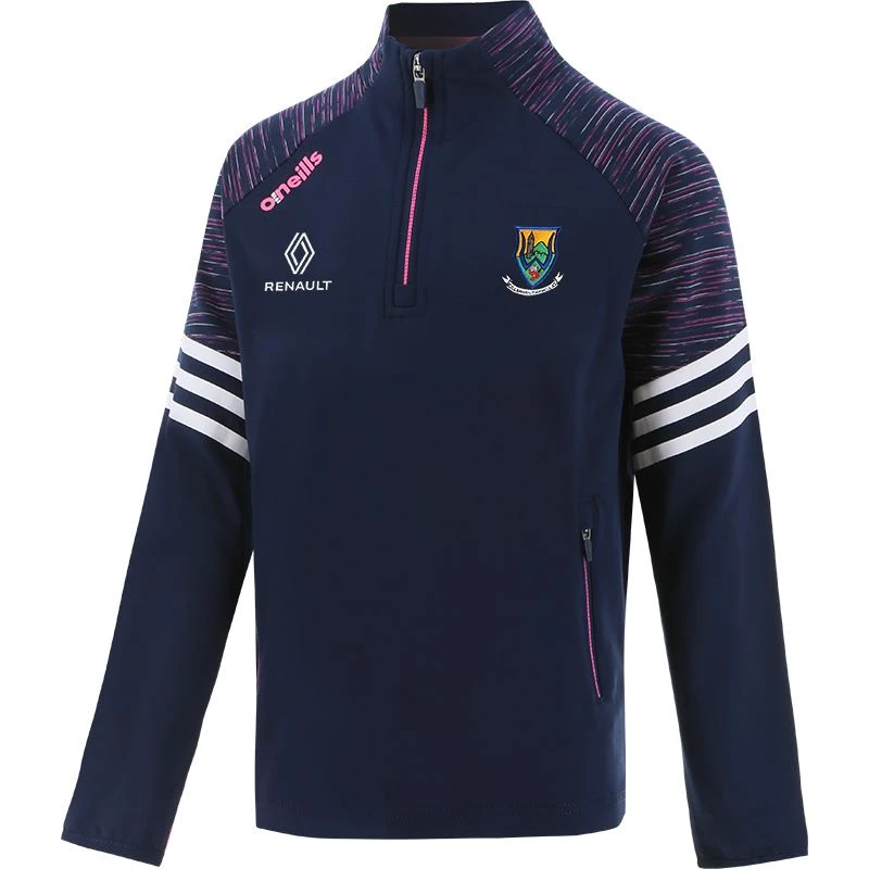 Wicklow GAA Kids' Harlem Brushed Half Zip Top Marine / Pink / White