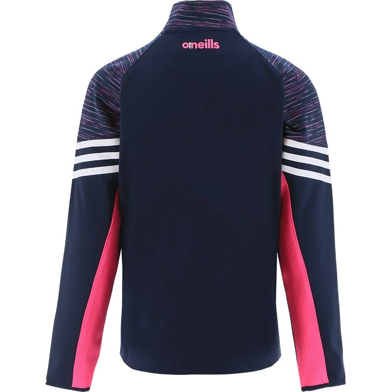 Wicklow GAA Kids' Harlem Brushed Half Zip Top Marine / Pink / White - Image 2